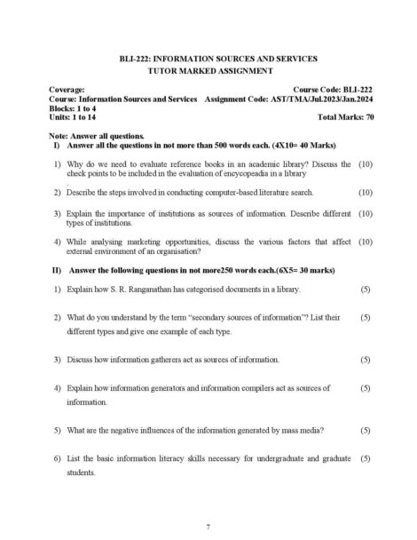 IGNOU BLI 222 Solved Assignment 2023-24 - Image 2