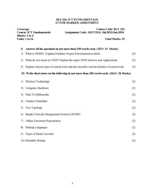 IGNOU BLI 224 Solved Assignment 2023-24 - Image 2