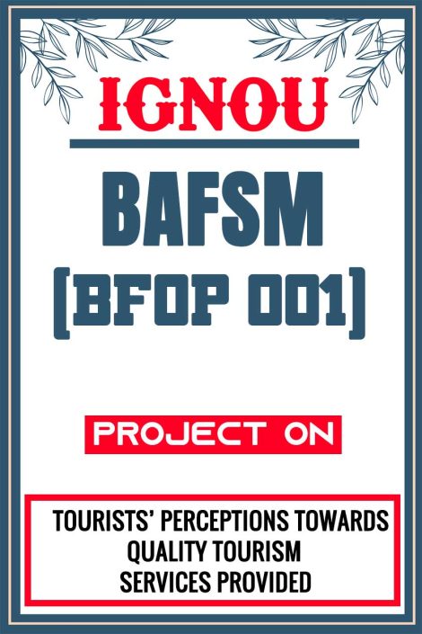 IGNOU BAFSM Project (BFOP-1) Synopsis/Proposal & Project Report/Dissertation in Hard-Copy (Sample-1)