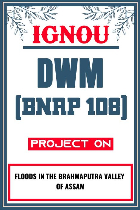 IGNOU DWM Project (BNRP 108) Synopsis/Proposal & Project Report/Dissertation in Hard-Copy (Sample-2)