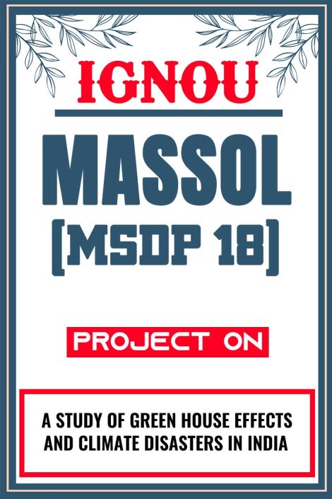 IGNOU MASSOL Project (MSDP 18) Synopsis/Proposal & Project Report/Dissertation in Hard-Copy (Sample-4)