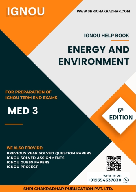 IGNOU MED 3 Study Material & Book (MSCRWEE/MAEVS 1st Semester)