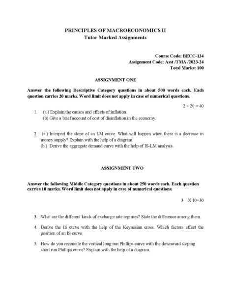 IGNOU BECC 134 Solved Assignment 2023-24 - Image 2