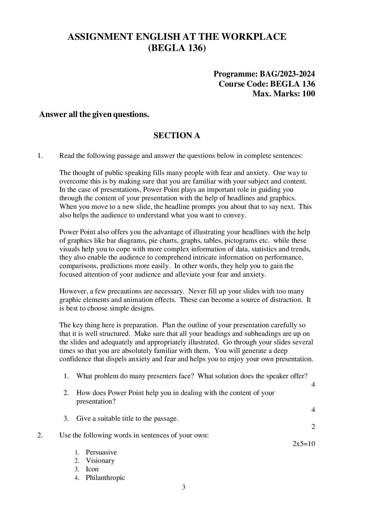 IGNOU BEGLA 136 Solved Assignment 2023-24 - Image 2