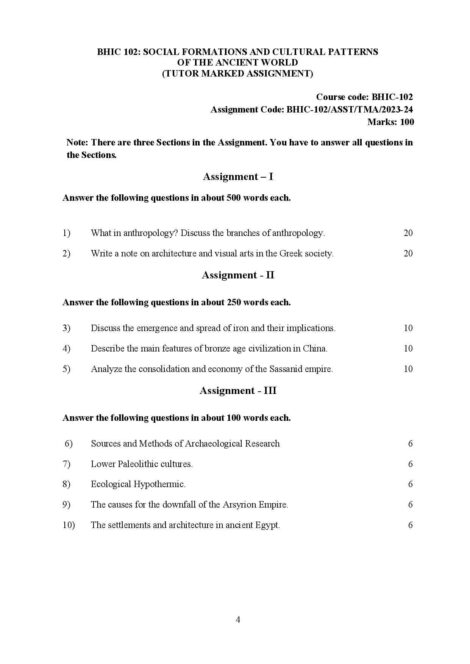 IGNOU BHIC 102 Solved Assignment 2023-24 - Image 2