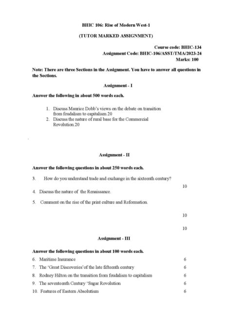 IGNOU BHIC 106 Solved Assignment 2023-24 - Image 2