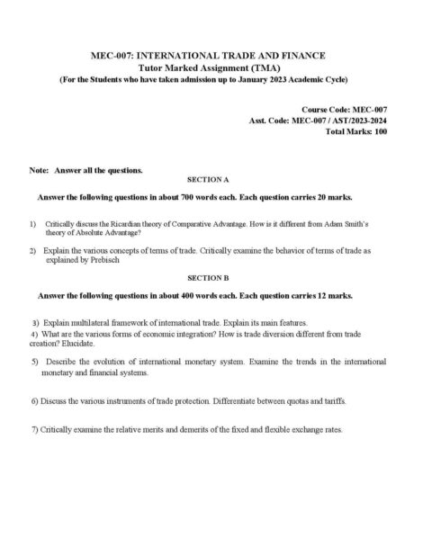 IGNOU MEC 7 Solved Assignment 2023-24 - Image 2