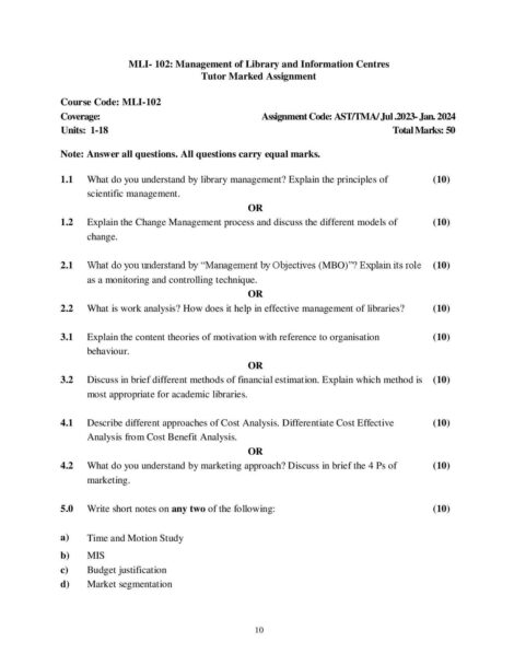 IGNOU MLI 102 Solved Assignment 2023-24 - Image 2