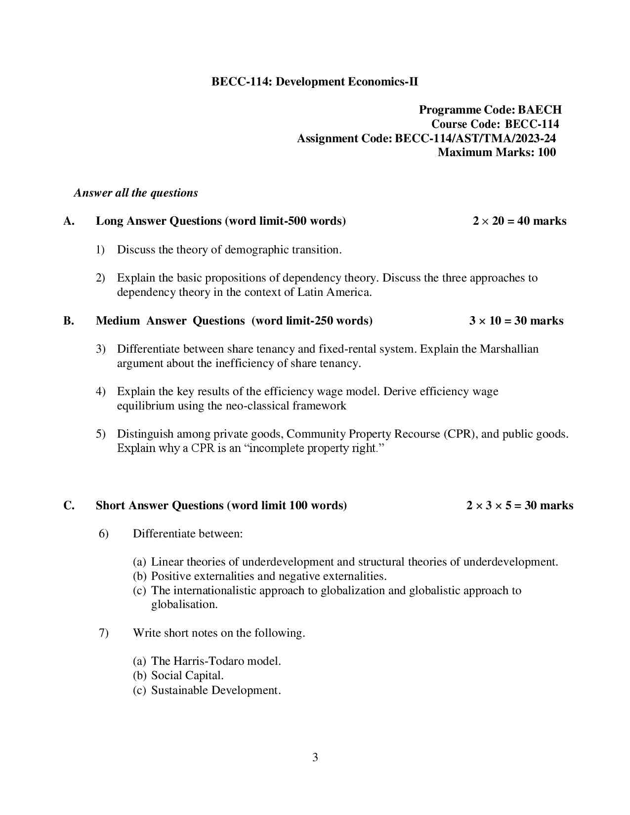 IGNOU BECC 114 Solved Assignment 2023-24 - Image 2