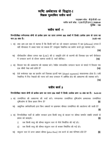 IGNOU BECC 131 Solved Assignment 2023-24 in Hindi - Image 2