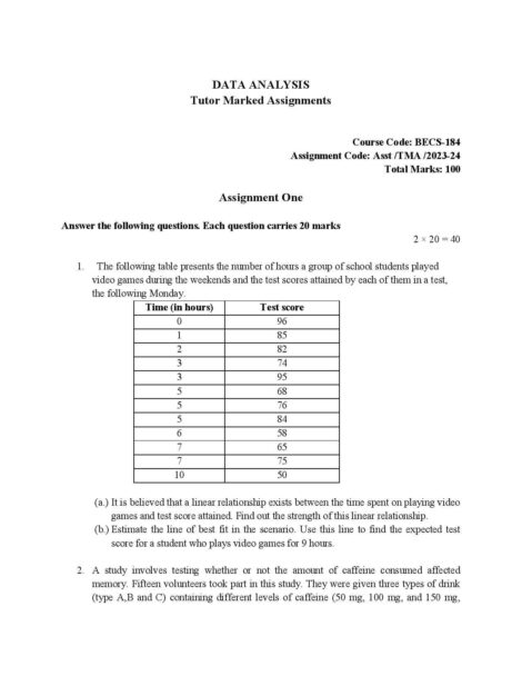 IGNOU BECS 184 Solved Assignment 2023-24 - Image 2