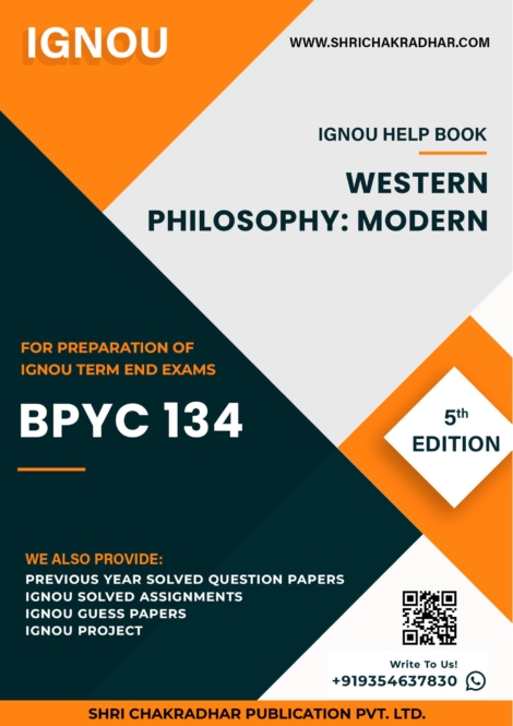 IGNOU BPYC 134 Study Material & Book (BAG Philosophy) 5th Edition