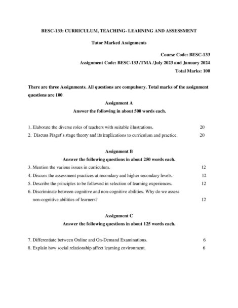 IGNOU BESC 133 Solved Assignment 2023-24 - Image 2