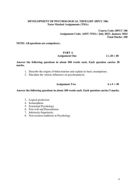 IGNOU BPCC 106 Solved Assignment 2023-24 - Image 2