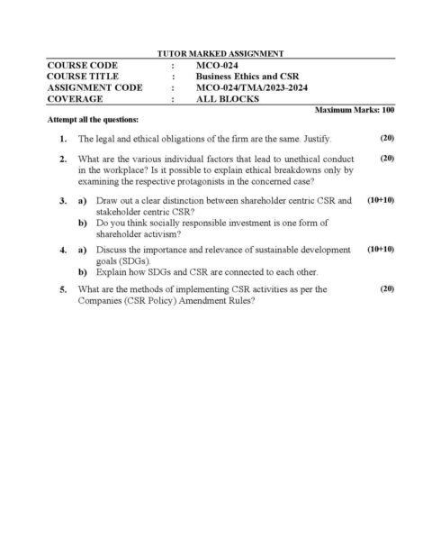 IGNOU MCO 24 Solved Assignment 2023-24 - Image 2