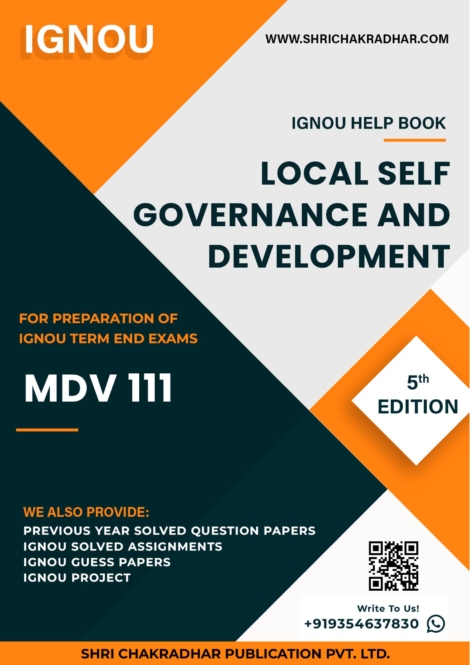 IGNOU MDV 111 Study Material & Book (MADVS 2nd Year)