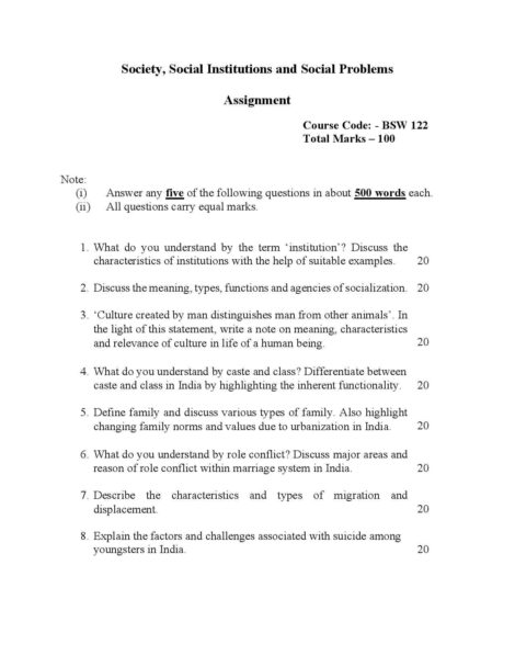 IGNOU BSW 122 Solved Assignment 2023-24 - Image 2