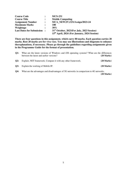 IGNOU MCS 231 Solved Assignment 2023-24 - Image 2