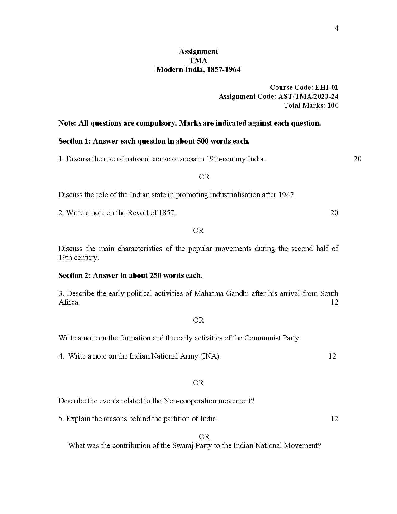 IGNOU EHI 1 Solved Assignment 2023-24 - Image 2