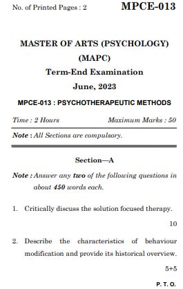 IGNOU MPCE 13 Previous Years Solved Question Papers (June 2023) (MAPC)