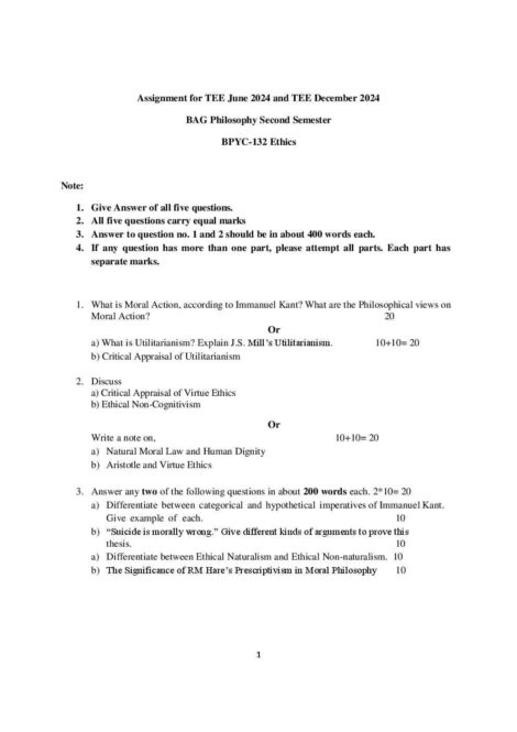 IGNOU BPYC 132 Solved Assignment 2023-24 - Image 2