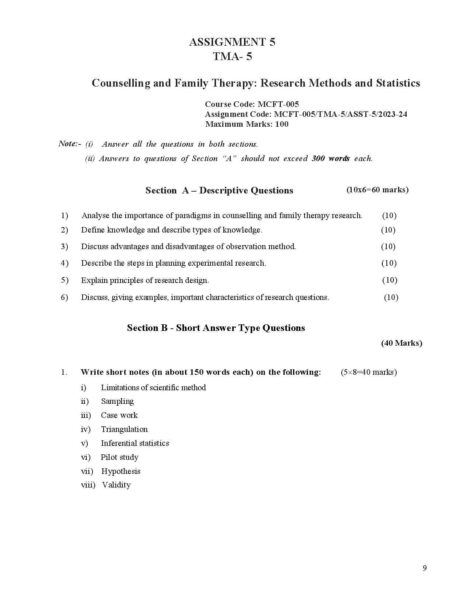 IGNOU MCFT 5 Solved Assignment 2023-24 - Image 2