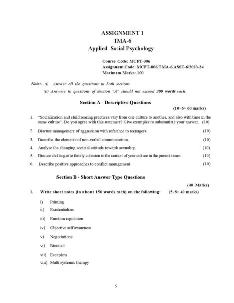 IGNOU MCFT 6 Solved Assignment 2023-24 - Image 2