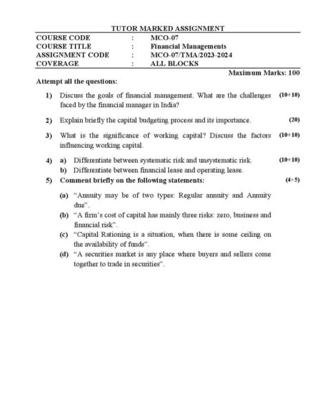 IGNOU MCO 7 Solved Assignment 2023-24 - Image 2