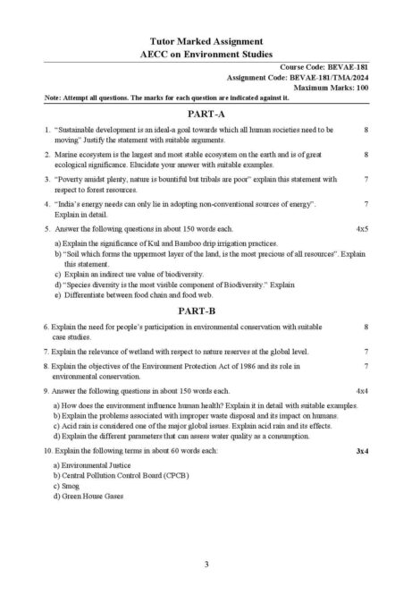 IGNOU BEVAE 181 Solved Assignment 2024 - Image 2