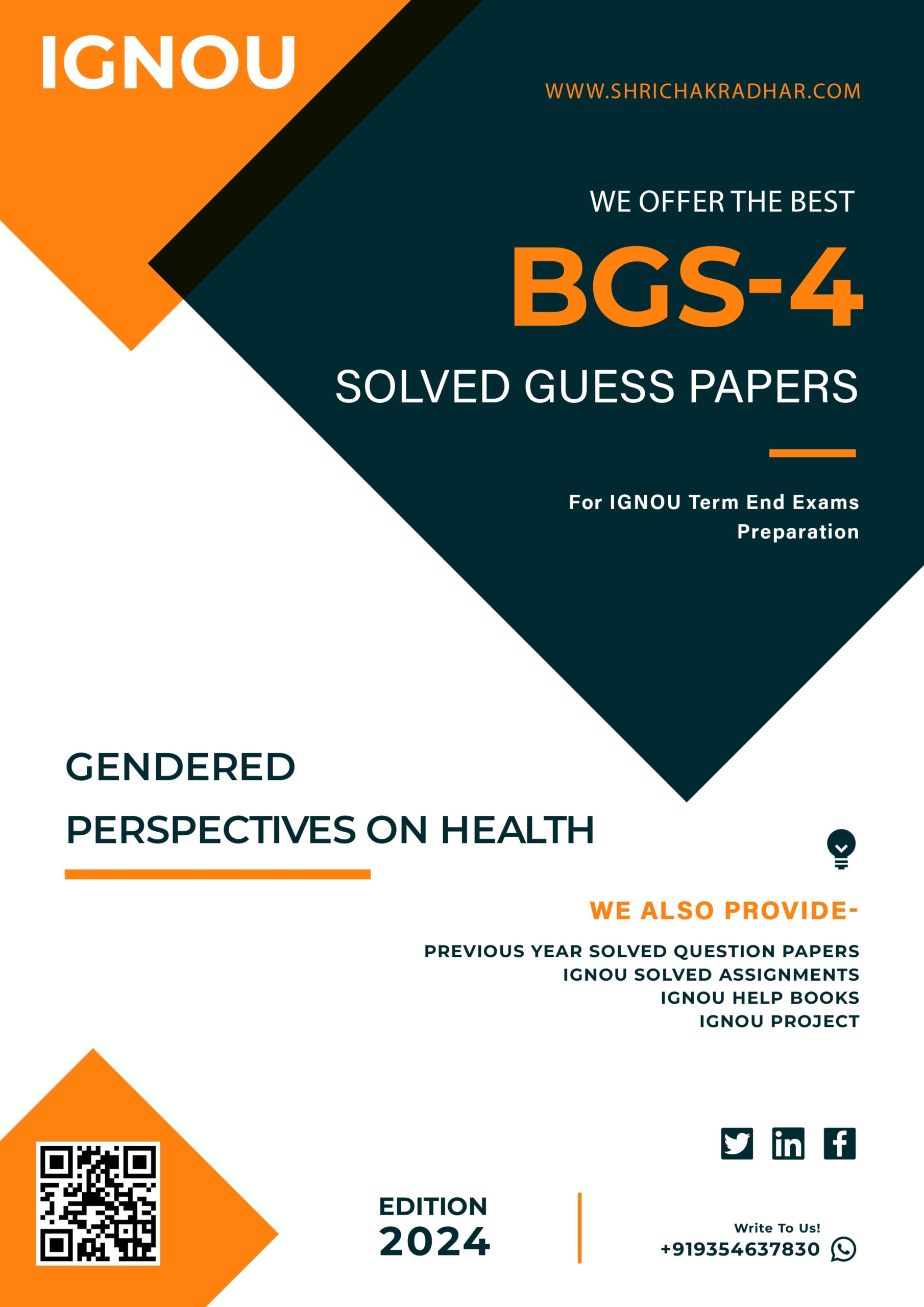 IGNOU BGS 4 Guess Paper Solved PDF (CGSCI)