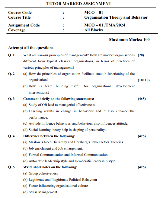 IGNOU MCO 1 Solved Assignment 2024 - Image 2