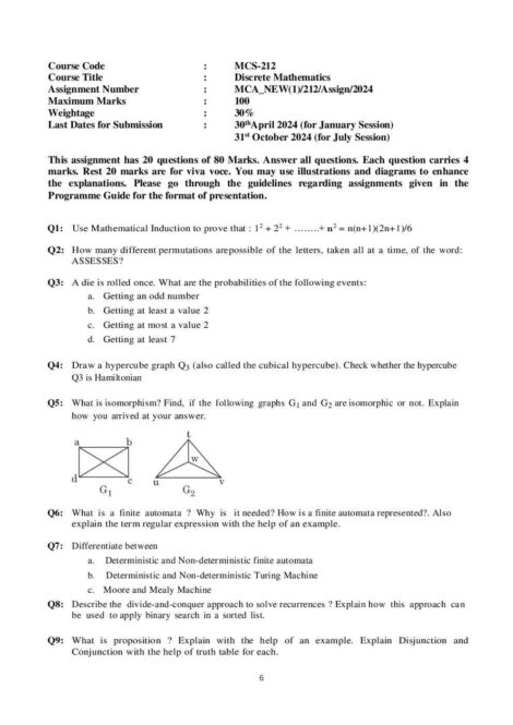 IGNOU MCS 212 Solved Assignment 2024 - Image 2