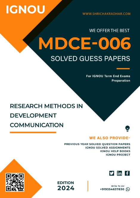 IGNOU MDCE 6 Guess Paper Solved PDF (PGDDC)