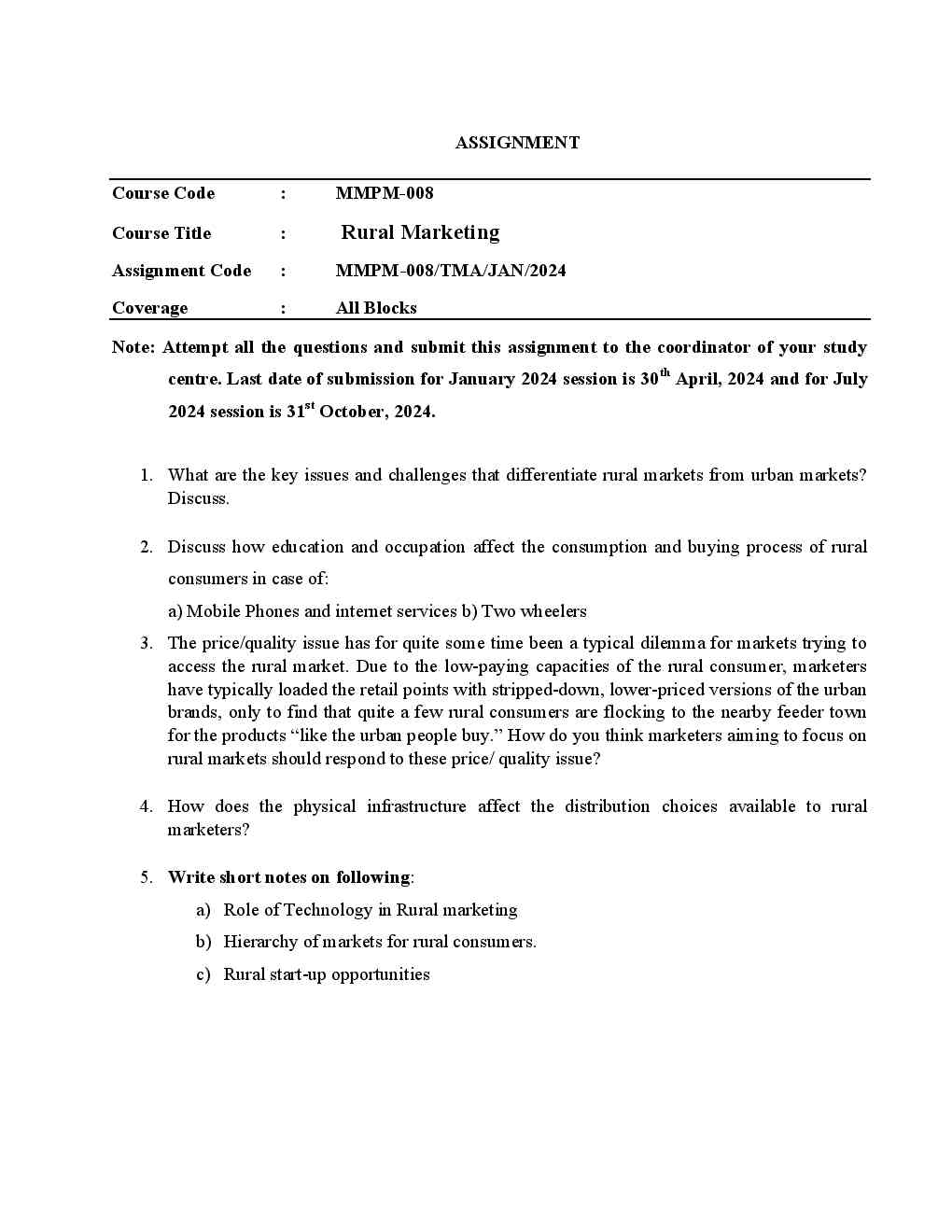 IGNOU MMPM 8 Solved Assignment 2024 - Image 2