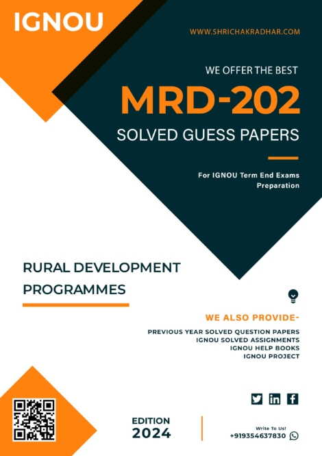 PGDRD IGNOU Guess Paper Combo (Set of 3 Subjects including MRD 201, MRD 202 & MRD 203) (Compulsory Courses of PG Diploma in Rural Development) covering 30 Most Important Questions for each subject | Guess Paper Specially for IGNOU TEE of June & December 2025 sessions. - Image 3