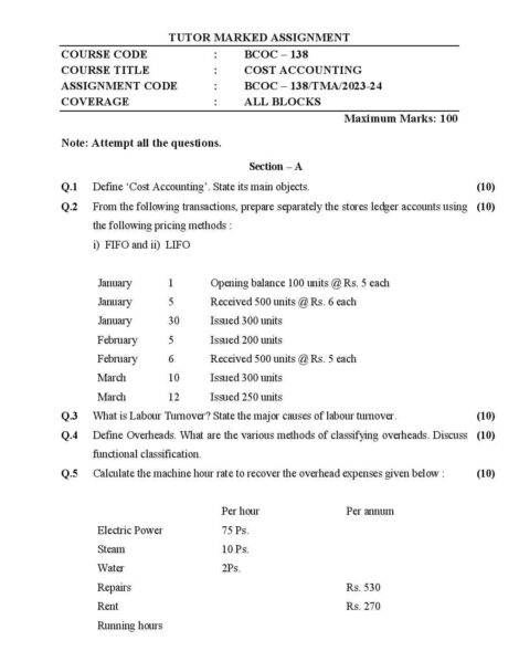 IGNOU BCOC 138 Solved Assignment 2023-24 - Image 2