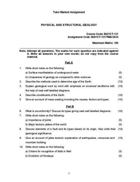 IGNOU BGYCT 131 Solved Assignment 2024 - Image 2