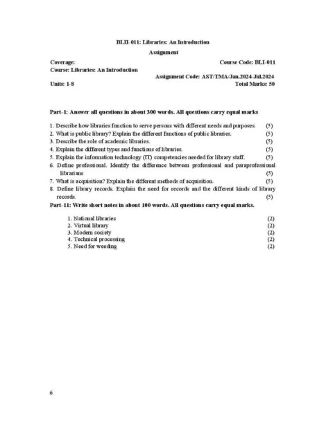 IGNOU BLII 11 Solved Assignment 2024 - Image 2