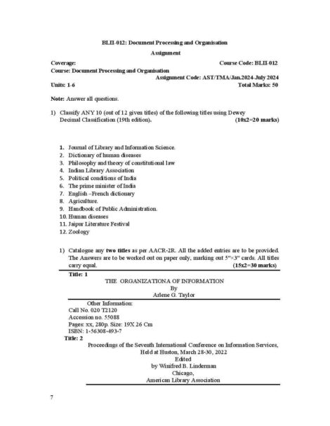 IGNOU BLII 12 Solved Assignment 2024 - Image 2