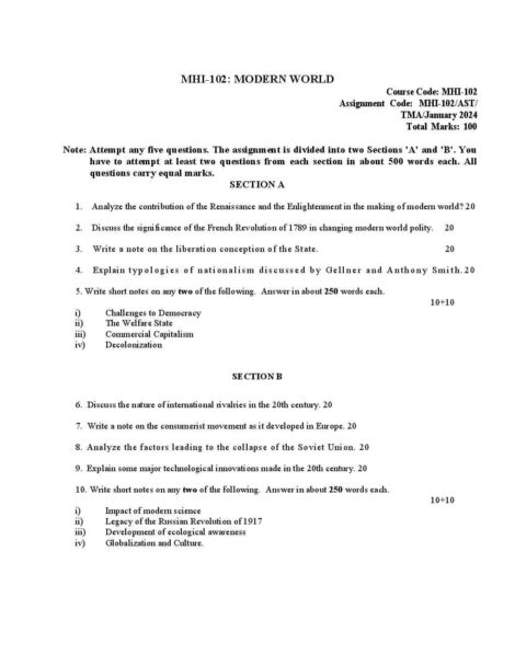 IGNOU MHI 102 Solved Assignment 2024 - Image 2