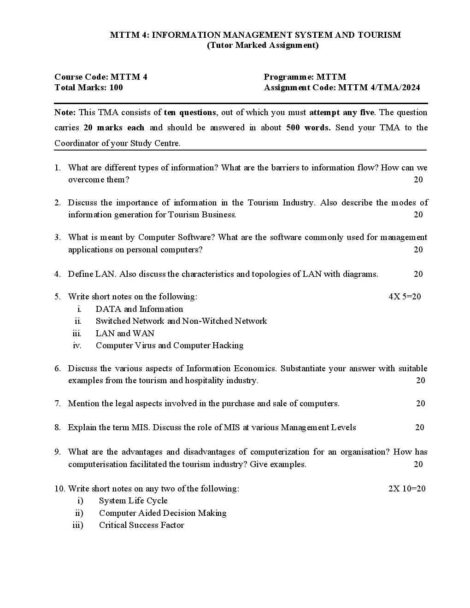 IGNOU MTTM 4 Solved Assignment 2024 - Image 2