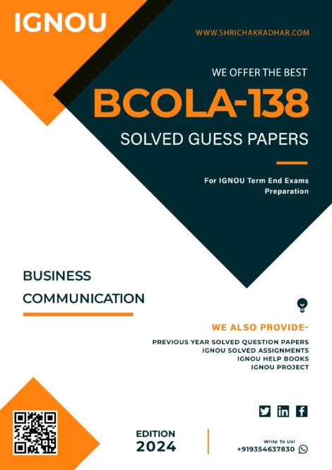 IGNOU BCOLA 138 Guess Paper Solved PDF (BCOMG)