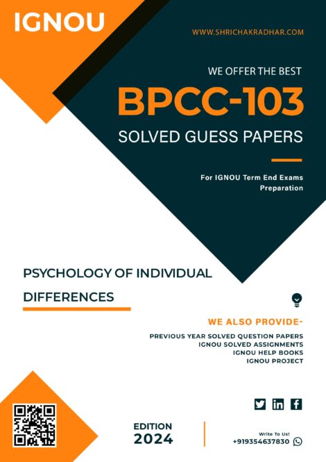 IGNOU BPCC 103 Guess Paper Solved PDF (BAPCH)