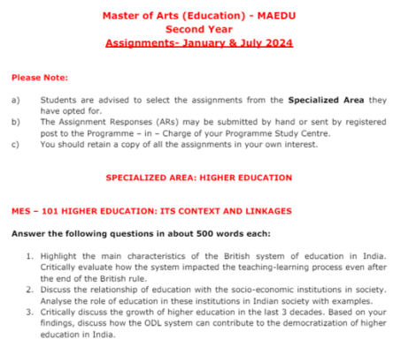 IGNOU MES 101 Solved Assignment 2024 - Image 2