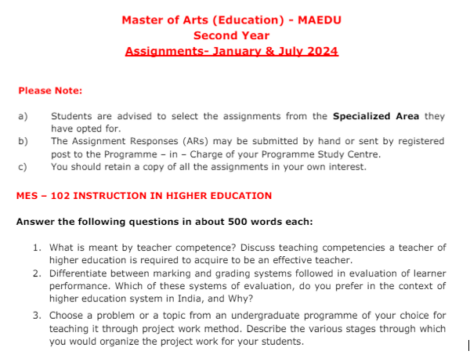 IGNOU MES 102 Solved Assignment 2024 - Image 2