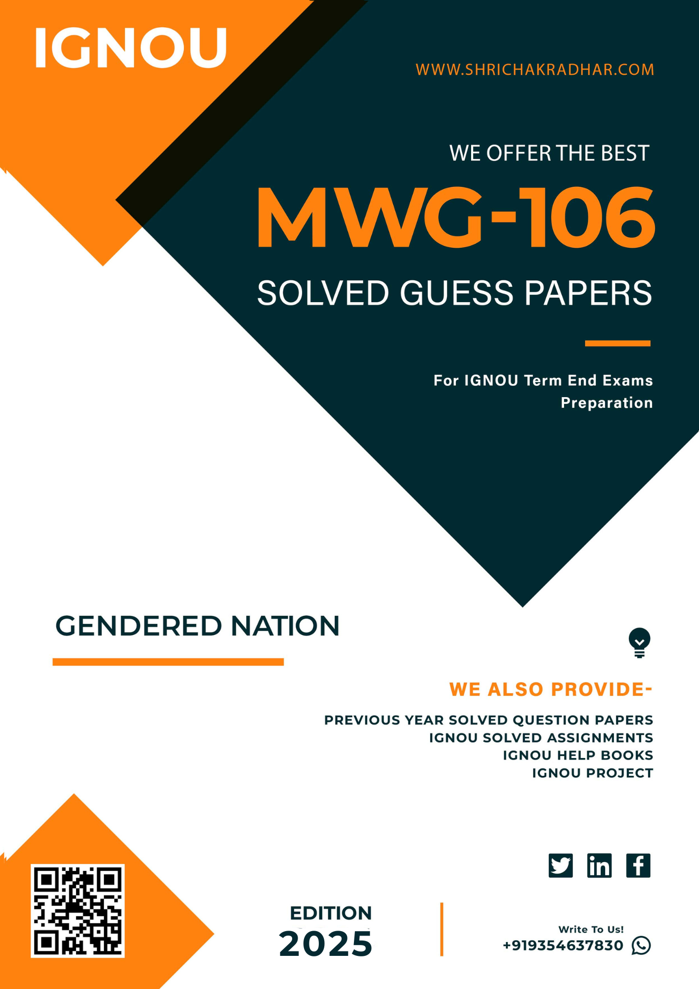 IGNOU MWG 106 Guess Paper Solved PDF (MAWGSR)