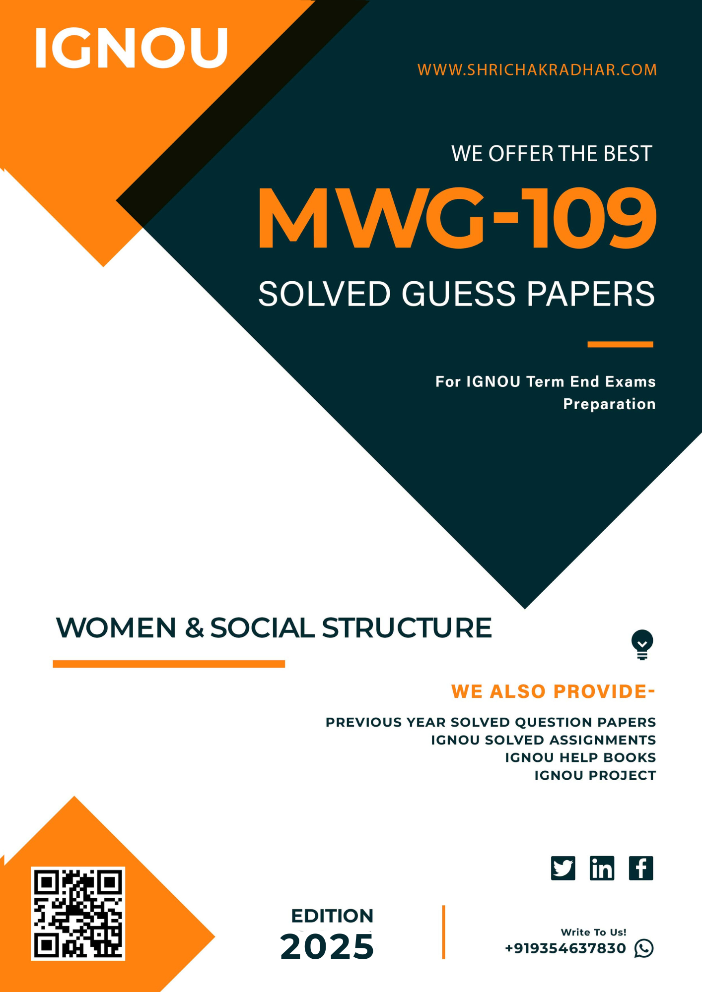 IGNOU MWG 109 Guess Paper Solved PDF (MAWGSR)
