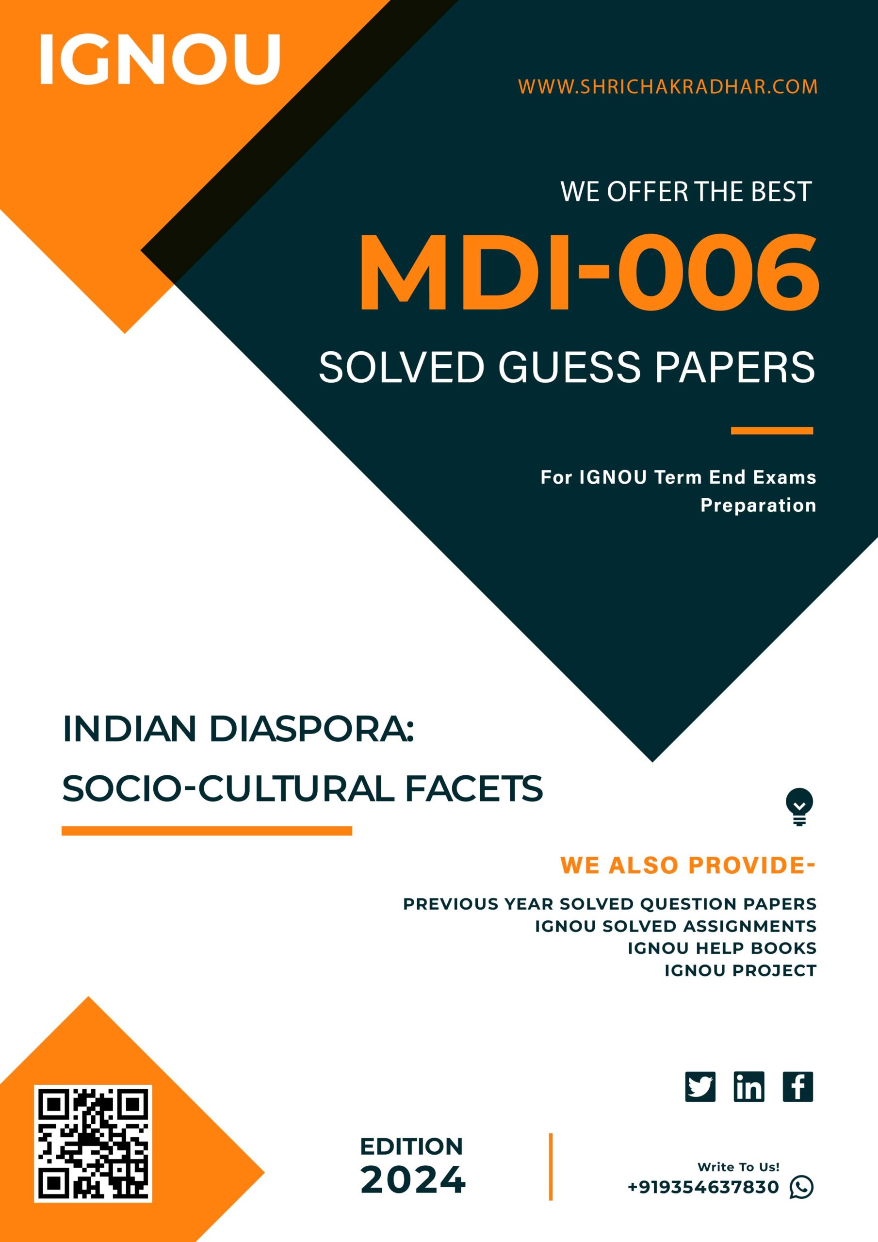 MAMIDI 1st Year II Semester IGNOU Guess Paper Combo (Set of 5 Subjects including MDI 6, MDIE 1, MDIE 2, MPSE 1, MPSE 5) (Migration and Diaspora) covering 30 Most Important Questions for each subject | Guess Paper Specially for IGNOU TEE of June & December 2025 sessions. - Image 2