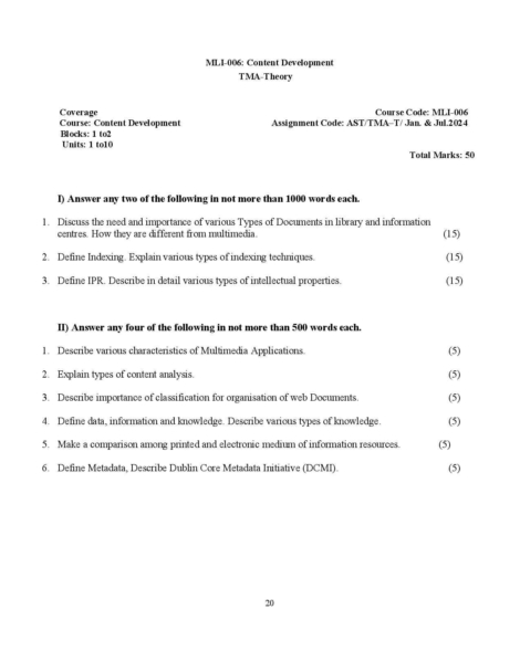 IGNOU MLI 6 Solved Assignment 2024 - Image 2