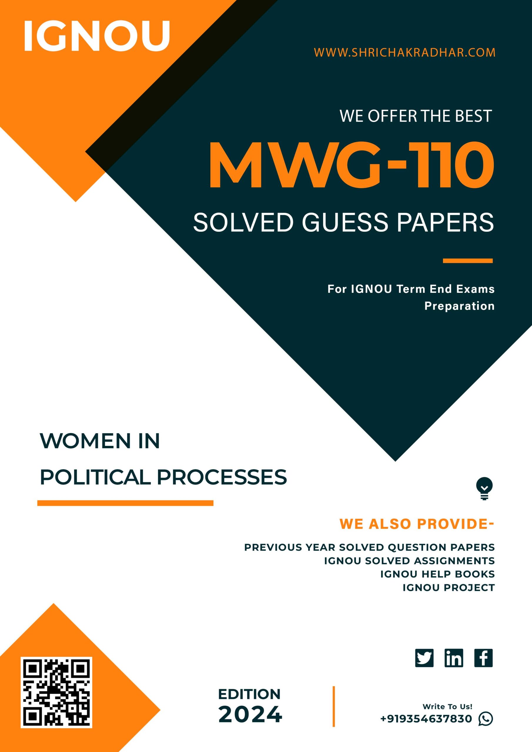 MAWGSR 2nd Year IV Semester IGNOU Guess Paper Combo (Set of 2 Subjects including MWG 110, MWG 111) (Women and Gender Studies) covering 30 Most Important Questions for each subject | Guess Paper Specially for IGNOU TEE of June & December 2025 sessions. - Image 3